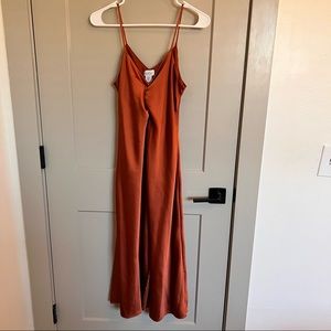 Rust/Terracotta Satin Dress
